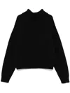 Airei Roll Neck Wool-cashmere Blend Sweatshirt In Black