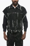 Airei Short Sleeved Denim Jacket With Frayed Details