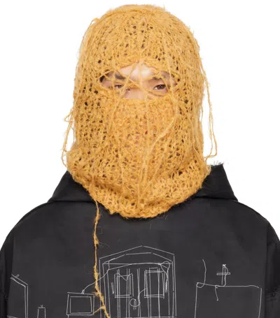 Airei Yellow Loose-thread Balaclava In Saffron