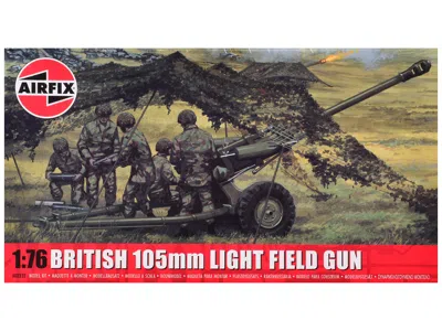 Airfix Level 1 Model Kit British 105mm Light Field With 3 Scheme Options 1/76 Scale Plastic Model Kit By Ai In Multi