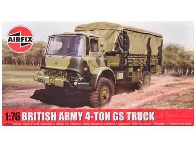 Airfix Level 1 Model Kit British Army 4-ton 4x4 Gs Truck With 3 Scheme Options 1/76 Scale Plastic Model Kit In Multi