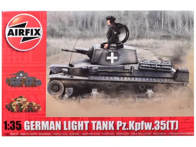 Airfix Level 2 Model Kit German Pz. Kpfw.35(t) Light Tank With 2 Scheme Options 1/35 Plastic Model Kit By A In Black