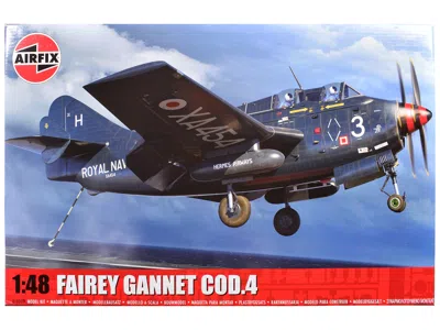 Airfix Level 4 Model Kit Fairey Gannet Cod.4 Aircraft With 3 Scheme Options 1/48 Plastic Model Kit By Airfi In Blue