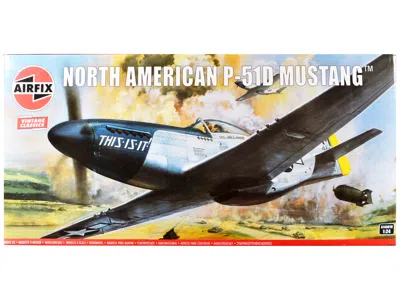 Airfix Level 4 Model Kit North American P-51d Mustang Aircraft With 2 Scheme Options 1/24 Plastic