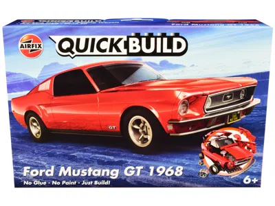 Airfix Quickbuild Skill 1 Model Kit 1968 Ford Mustang Gt Red Snap Together Model By