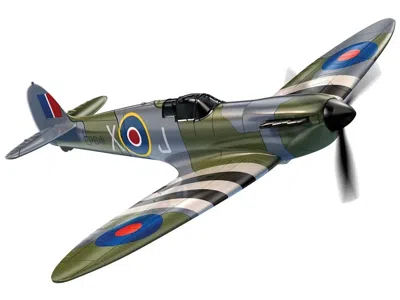 Airfix Quickbuild Skill 1 Model Kit D-day Spitfire Snap Together Painted Plastic Model Airplane Kit By Airfix Quickbui In Green
