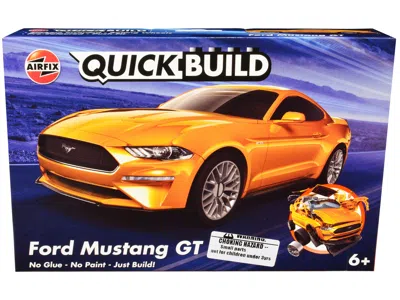 Airfix Quickbuild Skill 1 Model Kit Ford Mustang Gt Orange Snap Together Model By