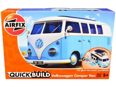 Airfix Quickbuild Skill 1 Model Kit Volkswagen Camper Van Blue Snap Together Model By