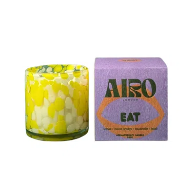 Airo Aromatherapy Yellow / Orange Eat Aromatherapy Candle With Basil & Sweet Orange In Handblown Glass - Yellow In Yellow/orange