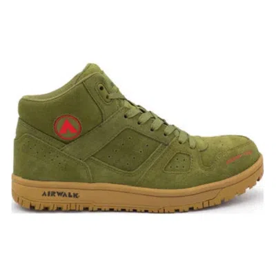 Airwalk Aw6353 Boots Men 10.5 Olive Suede Mongo Mid Comp Toe Eh Work Shoe Khd255 In Green