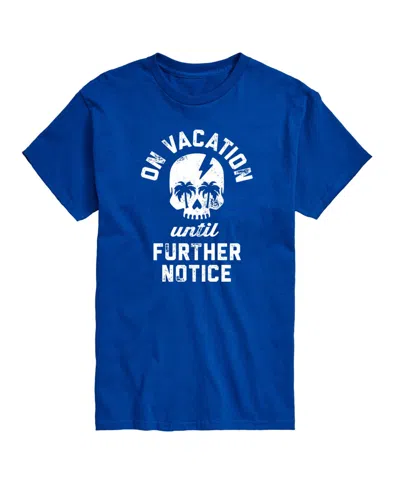 Airwaves Aiewaves Men's Instant Message Vacation Until Further Notice Graphic T-shirt In Royal Blue