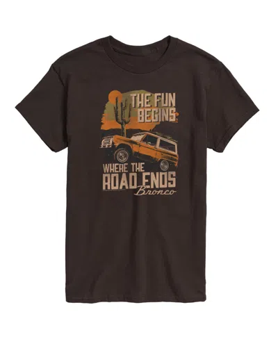 Airwaves Hybrid Apparel Bronco Fun Mens Short Sleeve Tee In Dark Brown