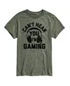 Airwaves Hybrid Apparel Can't Hear You Gaming Men's Short Sleeve Tee In Heather Green