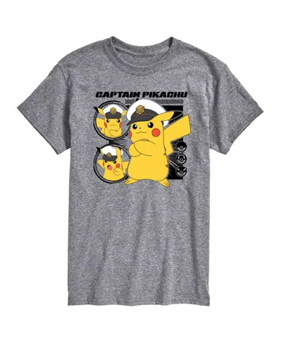 Airwaves Hybrid Apparel Captain Pikachu Mens Short Sleeve Tee In Athletic Heather