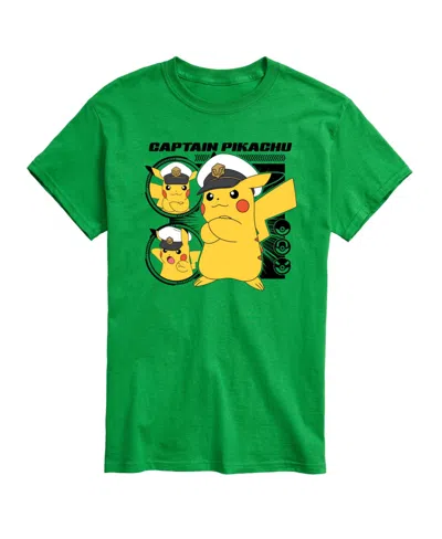 Airwaves Hybrid Apparel Captain Pikachu Mens Short Sleeve Tee In Green