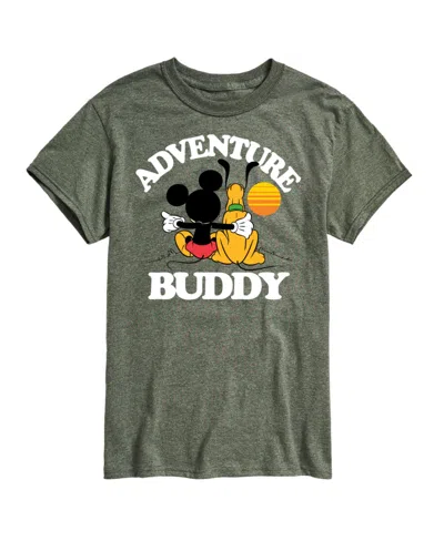 Airwaves Hybrid Apparel Disney Adventure Buddy Mens Short Sleeve Tee In Hthr Green