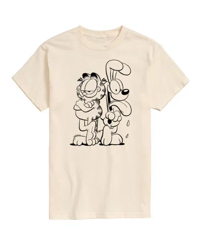 Airwaves Hybrid Apparel Garfield And Odie Mens Short Sleeve Tee In Cream