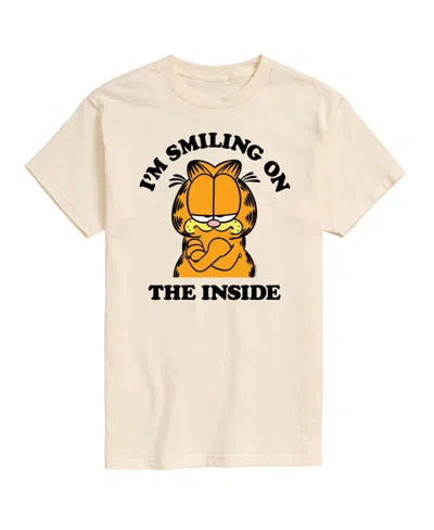 Airwaves Hybrid Apparel Garfield Smiling Mens Short Sleeve Tee In Cream