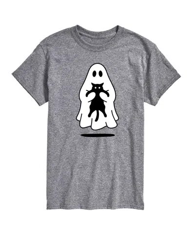 Airwaves Hybrid Apparel Ghost Cat Men's Short Sleeve Tee In Grey