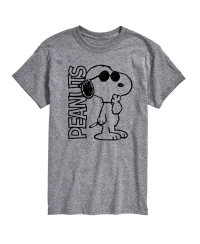 Airwaves Hybrid Apparel Joe Cool Peanuts Logo Mens Short Sleeve Tee In Athletic Heather