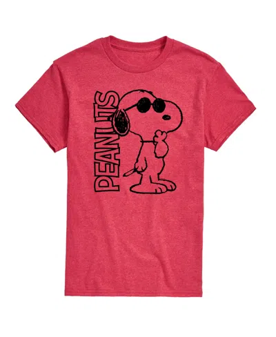 Airwaves Hybrid Apparel Joe Cool Peanuts Logo Mens Short Sleeve Tee In Red