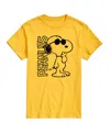 Airwaves Hybrid Apparel Joe Cool Peanuts Logo Mens Short Sleeve Tee In Yellow