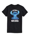 Airwaves Hybrid Apparel Lilo And Stitch Weird Mens Short Sleeve Tee In Black