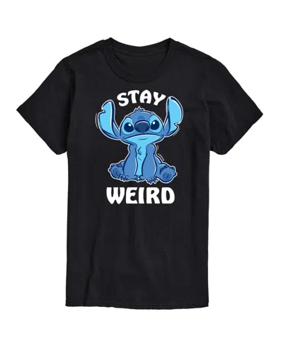 Airwaves Hybrid Apparel Lilo And Stitch Weird Mens Short Sleeve Tee In Black