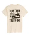 Airwaves Hybrid Apparel Montana Land Of Big Sky Men's Short Sleeve Tee In Cream