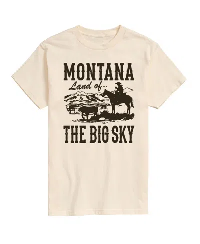 Airwaves Hybrid Apparel Montana Land Of Big Sky Mens Short Sleeve Tee In Cream