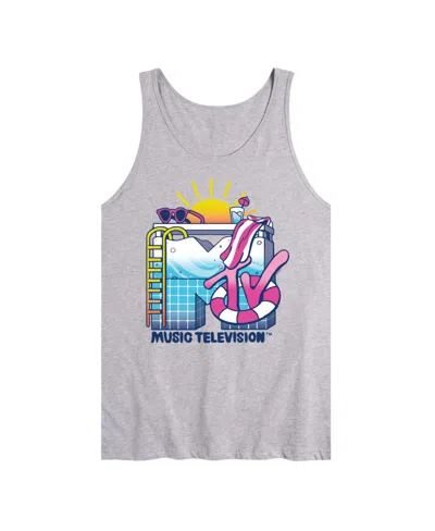 Airwaves Hybrid Apparel Mtv Logo Mens Jersey Tank In Athletic Heather