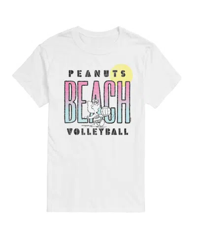 Airwaves Hybrid Apparel Peanuts Beach Volleyball Mens Short Sleeve Tee In White