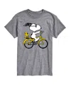 Airwaves Hybrid Apparel Peanuts Bike Mens Short Sleeve Tee In Ath Hthr