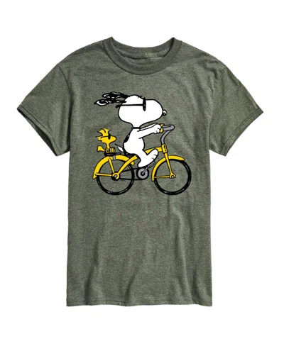 Airwaves Hybrid Apparel Peanuts Bike Mens Short Sleeve Tee In Hthr Green