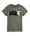 Airwaves Hybrid Apparel Peanuts Dad Mens Short Sleeve Tee In Hthr Green