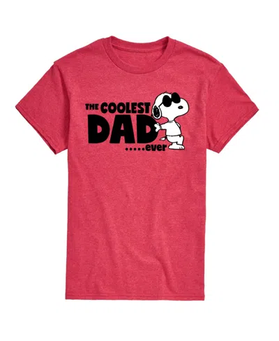 Airwaves Hybrid Apparel Peanuts Dad Mens Short Sleeve Tee In Hthr Red