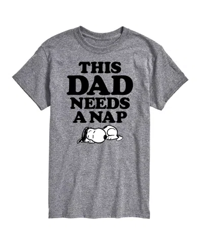 Airwaves Hybrid Apparel Peanuts Dad Nap Mens Short Sleeve Tee In Ath Hthr