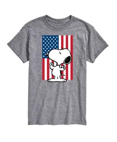 Airwaves Hybrid Apparel Peanuts Flag Mens Short Sleeve Tee In Ath Hthr