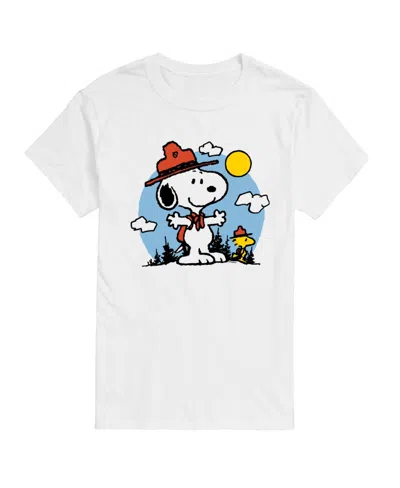 Airwaves Hybrid Apparel Peanuts Nature Mens Short Sleeve Tee In White