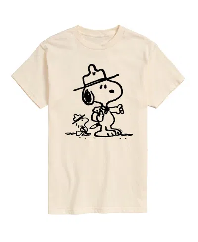 Airwaves Hybrid Apparel Peanuts Outdoor Mens Short Sleeve Tee In Cream