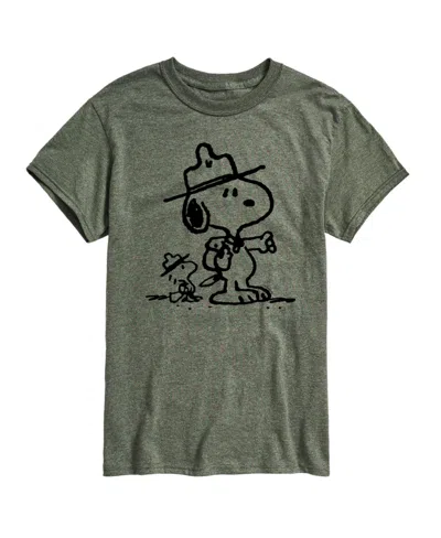 Airwaves Hybrid Apparel Peanuts Outdoor Mens Short Sleeve Tee In Hthr Green