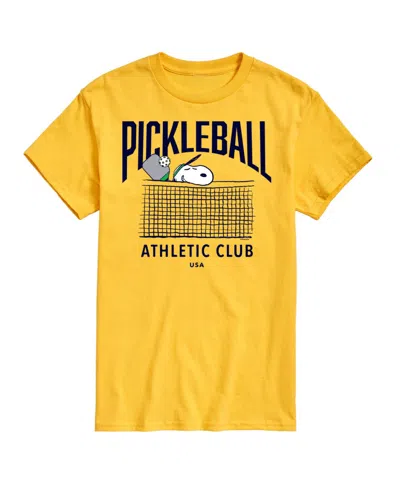 Airwaves Hybrid Apparel Peanuts Pickleball Mens Short Sleeve Tee In Yellow