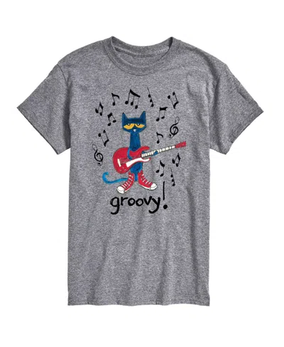 Airwaves Hybrid Apparel Pete The Cat Groovy Mens Short Sleeve Tee In Ath Hthr