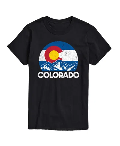 Airwaves Hybrid Apparel Retro Colorado Flag Mountains Mens Short Sleeve Tee In Black