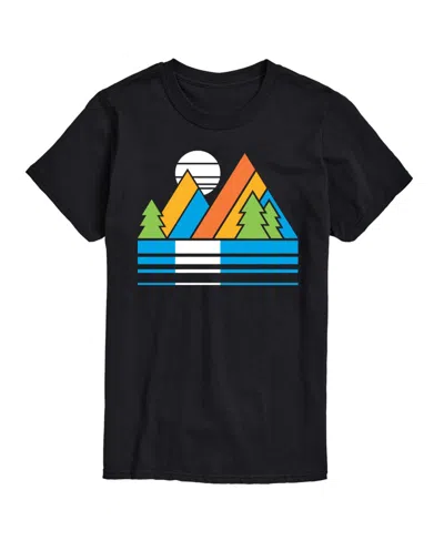 Airwaves Hybrid Apparel Retro Mountains Mens Short Sleeve Tee In Black