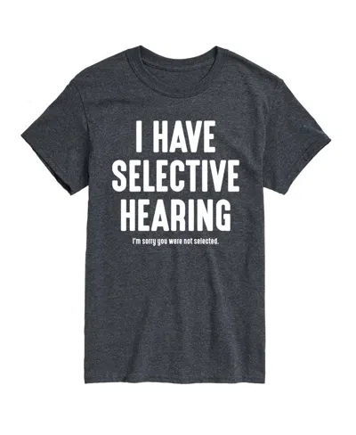 Airwaves Hybrid Apparel Selective Hearing Mens Short Sleeve Tee In Heather Charcoal