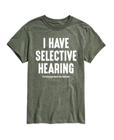 Airwaves Hybrid Apparel Selective Hearing Mens Short Sleeve Tee In Heather Green