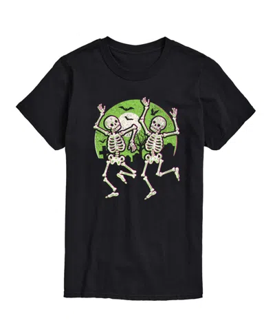 Airwaves Hybrid Apparel Skeletons Dancing Men's Short Sleeve Tee In Black