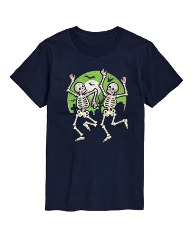 Airwaves Hybrid Apparel Skeletons Dancing Men's Short Sleeve Tee In Blue