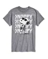 Airwaves Hybrid Apparel Snoopy Rock Name Repeat Mens Short Sleeve Tee In Athletic Heather